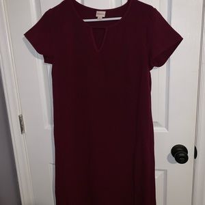 Merona Burgundy T-shirt Style Dress